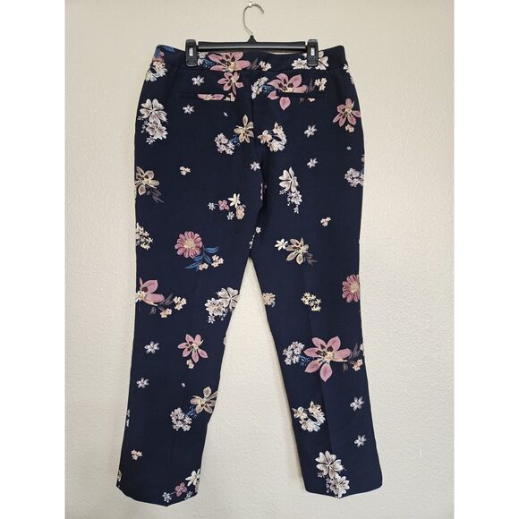 Carolina Belle Women’s Navy Floral Ankle Pants Size 14 - Picture 2 of 2